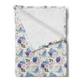 thumbnail image 2 of Blue and Pink Soft Flannel Fleece Throw Blanket, Spring Pattern with Nosegay Bouquets Romantic Flowers Art, Cozy Plush for Indoor and Outdoor Use, 70" x 90", Multicolor, by Ambesonne, 2 of 5