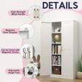 thumbnail image 4 of Polup 71" Tall Modern Storage Cabinet,Kitchen Pantry Storage Cabinet with Doors and 4 Shelves,White Metal, 4 of 11