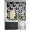 thumbnail image 4 of Stacy Garcia Home  Birds of Paradise Peel and Stick Wallpaper 20.5 in. W x 18 ft. L - Navy Blue & Metallic Pewter, 4 of 7
