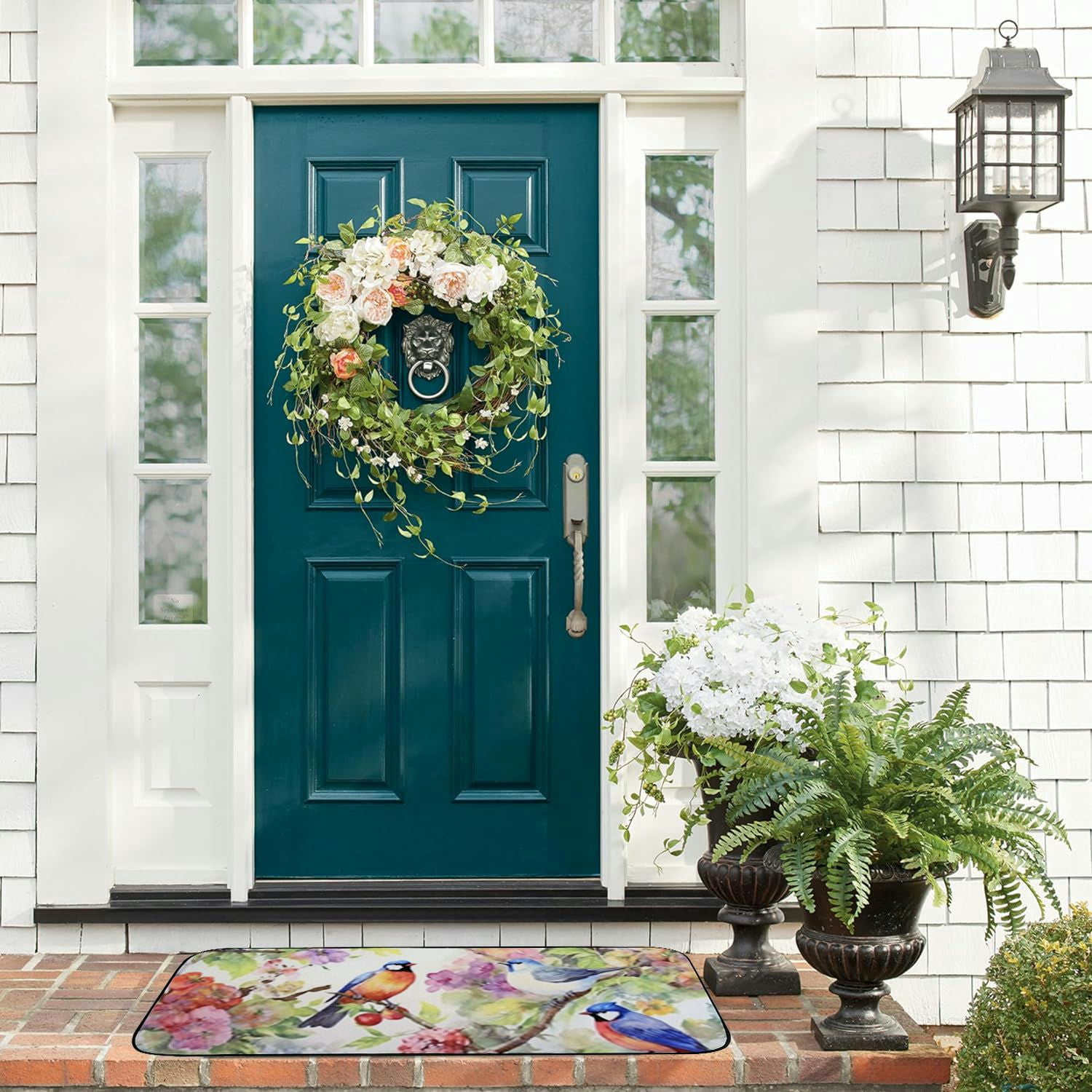 PHYHOO Doormat Colorful Birds and Flowers Non-Slip Indoor Entryway Door Mat (Rubber Backing) 19.68*47.24 in