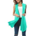 thumbnail image 2 of Qiyuancai Cardigan Sans Manches pour Femmes, Ouvert devant, Ourlet Asymétrique, Blouse Ample Décontractée, 2 of 4