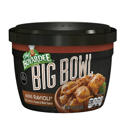Chef Boyardee Mini Beef Ravioli in Tomato & Meat Sauce Big Size Bowl, 14.25 Oz.