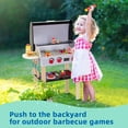 TOOKYLAND Wooden Play Kitchen BBQ Toy Grill Set for Kids, Pretend