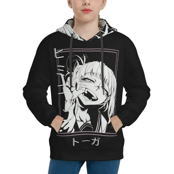 My Hero Academia Himiko Toga Youth Active Sweatshirt Printing Casual Pullover Hoodies Winter Fall Clothes Outerwear Small