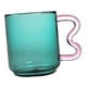 thumbnail image 3 of Hermosa taza de café de borosilicato de 15 oz con asa de oreja, taza para latte, vasos de vidrio Verde, 3 of 7