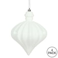 thumbnail image 3 of Vickerman 6" White Matte Onion Drop Christmas Ornament, 4 per Bag, 3 of 4