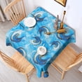 thumbnail image 2 of Blue Gold Marble Pattern Square Tablecloth,Waterproof Square Table Cover,Wipeable Spillproof Washable Table Cover for Home Kitchen Party Decor 42"X42"(107x107cm), 2 of 6