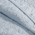 thumbnail image 3 of Madison Park Quebec Reversible Quilt Set Damask Design, Double Sided Stitching All Season, Lightweight Bedspread Bedding Set, Matching Sham, Blue, Queen(102"x118") 3 Piece, 3 of 3