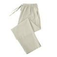 thumbnail image 3 of Admvng Pants for Women Drawstring Elastic Cotton Linen Casual Cropped Pants Solid Color Trousers S-3XL, 3 of 9