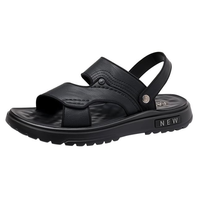 Sandals for Men, Breathable Open-Toe Design with Thick Rubber Sole, Adjustable Buckle Strap, Cushioned Insole for Arch Support, Non-Slip Traction, Fashion Casual Style