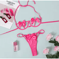 thumbnail image 3 of Bow-Knot Bra and Thong Set for Women- Colors Red, Black, Pink, or Red, 3 of 4