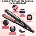 thumbnail image 3 of Planchas De Cabello Profesional Infrarrojos Cerámica Alaciadoa Plachas Extras Anchas De 2,2 Pulgadas 26 Temperaturas 2 En 1 Modelo Negr, 3 of 4