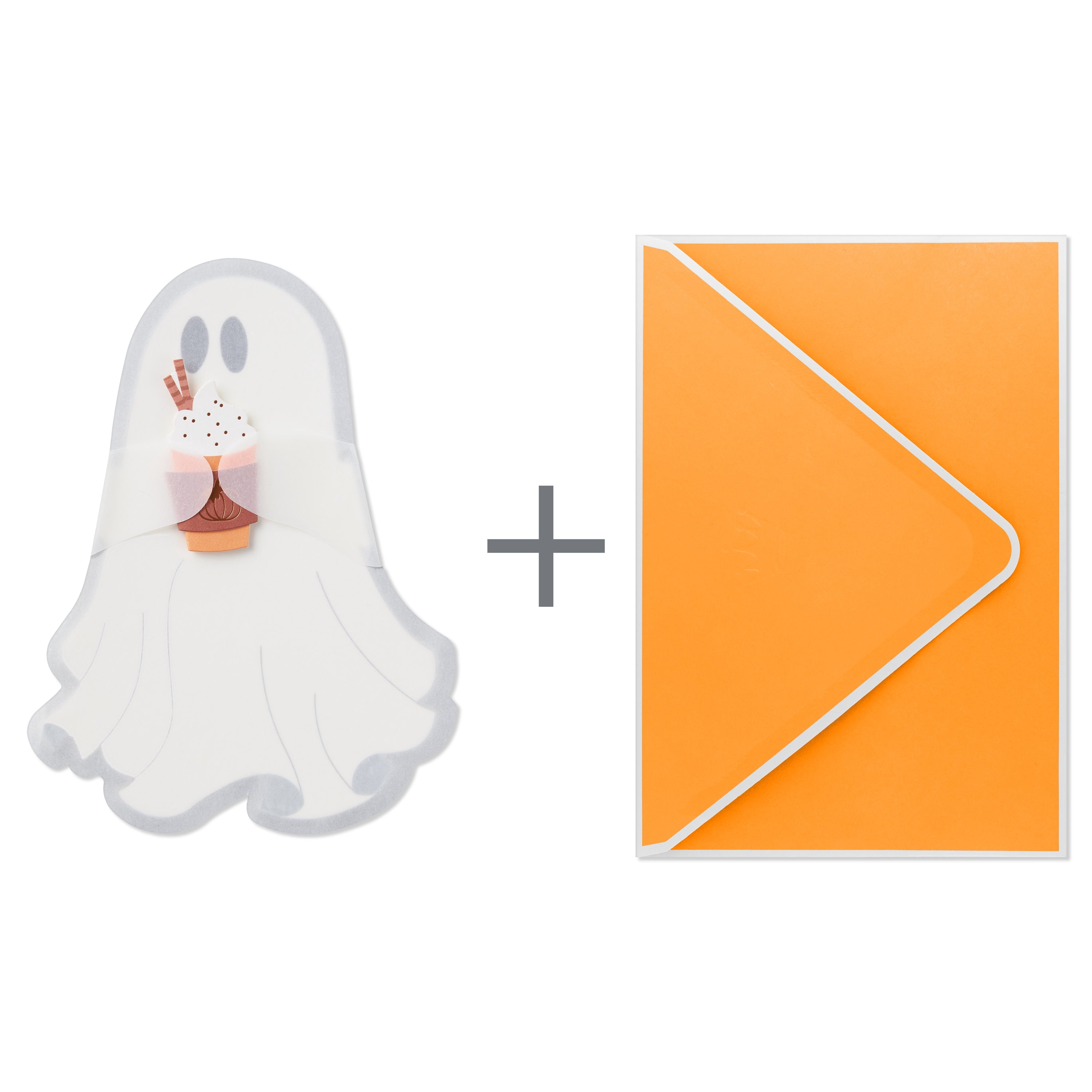 Hallmark Paper Craft Halloween Card With Mini Card (Fun Ghost), 1 Count