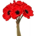 thumbnail image 2 of Anemone Poppy - 7 PCS Bouquet Real Touch Artificial Flowers for Floral Arrangements and Home Decor (10 Inches) (Red), 2 of 7