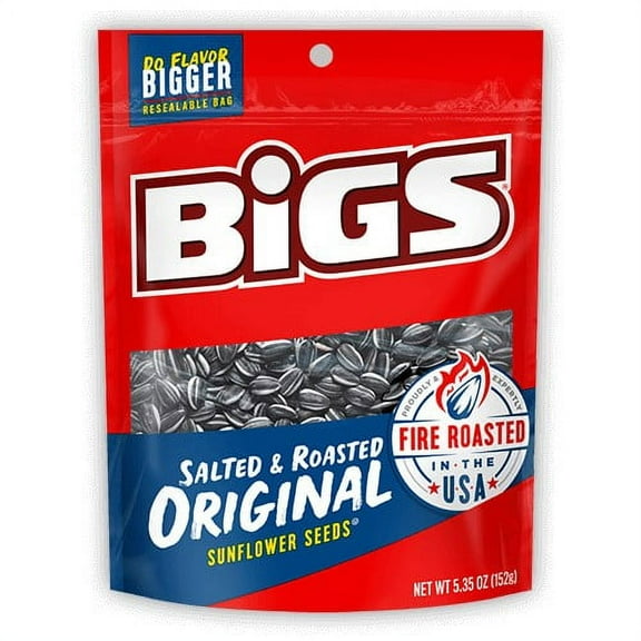 Bigs Salted and Roasted Sunflower Seeds, 5.35 OZ (Pack of 8)