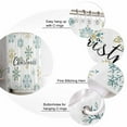 thumbnail image 5 of Extra Long Shower Curtain 72x96 Inch, Teal Yellow Snowflake Christmas Shower Curtain Waterproof Bathroom Decor Xmas Snowflake Fabric Bath Curtain Set Accessories with Hooks, 5 of 6