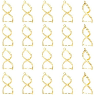 20Pcs Brass Ice Pick Pinch Bails Twist Pinch Clip Bail Clasp Filigree Rack Plating Jewelry Clasps Golden Pendant Connector Bail Clasp for Jewelry DIY Craft MakingHole:2mm