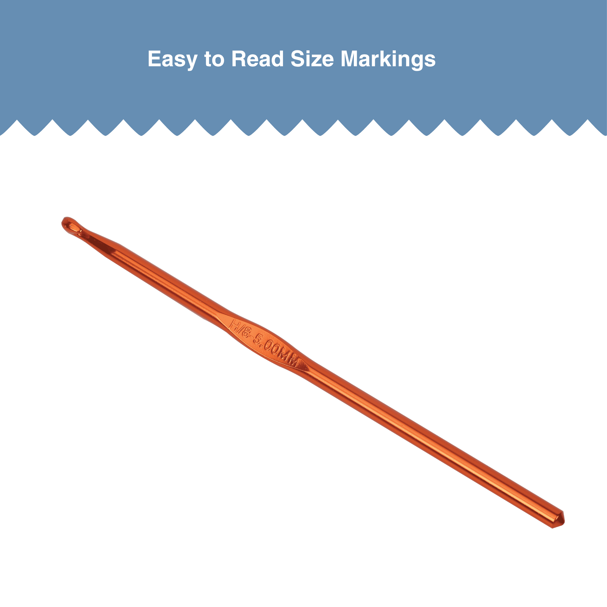 Hello Hobby Aluminum Crochet Hook, Size H, 5 mm