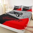 thumbnail image 3 of Erosebridal Gamer Bed Sheets Set And Gaming Bedding Set Video Game Controller Fitted Sheets 3Pcs Sheets Includes 1 Fitted Sheet & 1 Flat Sheet With 1 Pillowcase Red Black (Twin), 3 of 5