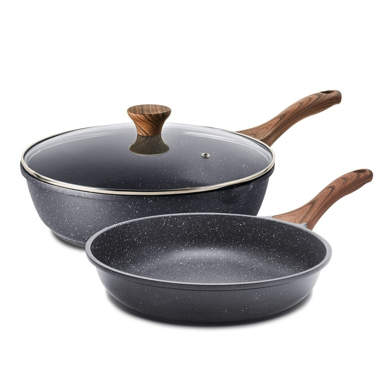 SENSARTE Nonstick Frying Pan Skillet, Swiss Granite Coating Omelette Pan,  Healthy Stone Cookware Chef's Pan, PFOA Free (8/9.5/10/11/12.5 Inch) (9.5
