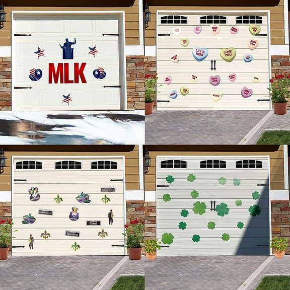 VictoryStore 4-In-1 Holiday Bundle Garage Magnet Decorations, 62 Pieces Total