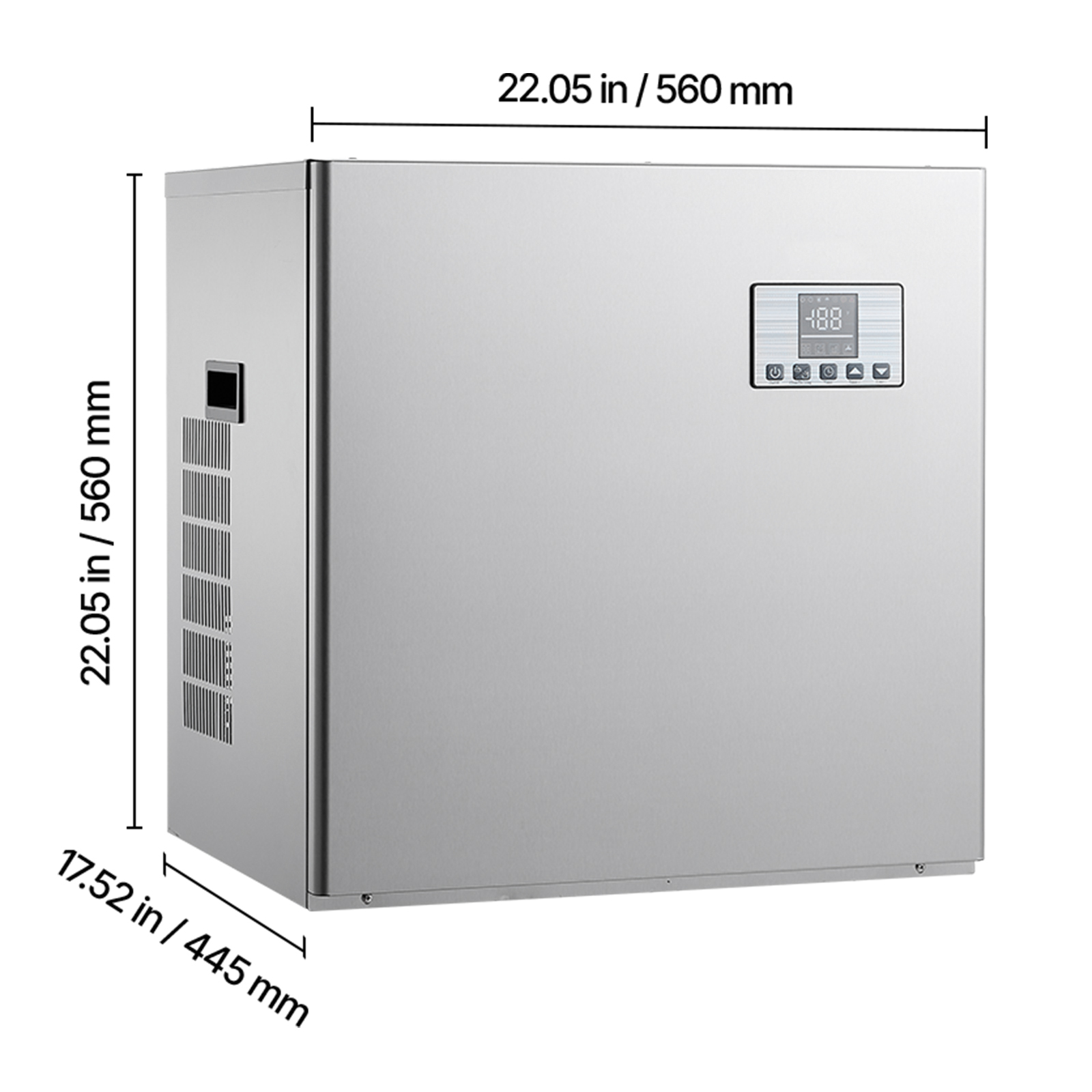 KFFKFF Commercial Ice Maker Machine - 550 Lbs/Day Stainless Steel Ice Machine with Programmable Ice-Making, Self-Cleaning, Adjustable Thickness, Suitable for Restaurants, Bars, Cafes, and Hotels