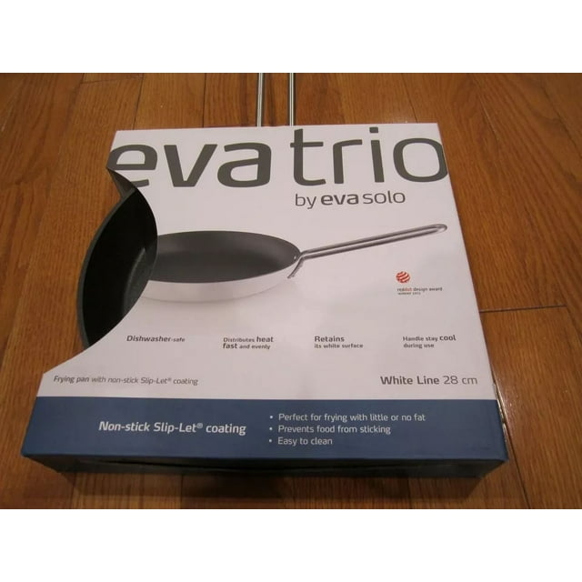 NEW Eva Trio Solo Non-stick Frying Pan Slip-Let 11" 28cm White Line
