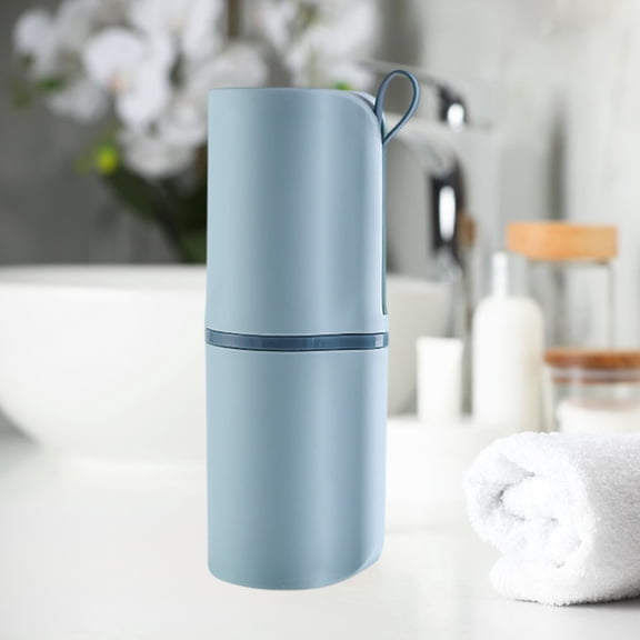 Mouthwash Cup with Handle, Portable Household Brushing Cup, Stable Rinse Cup for Bathroom Countertop, Compact Travel Toothbrush Cup for Couples and Family Daily Use