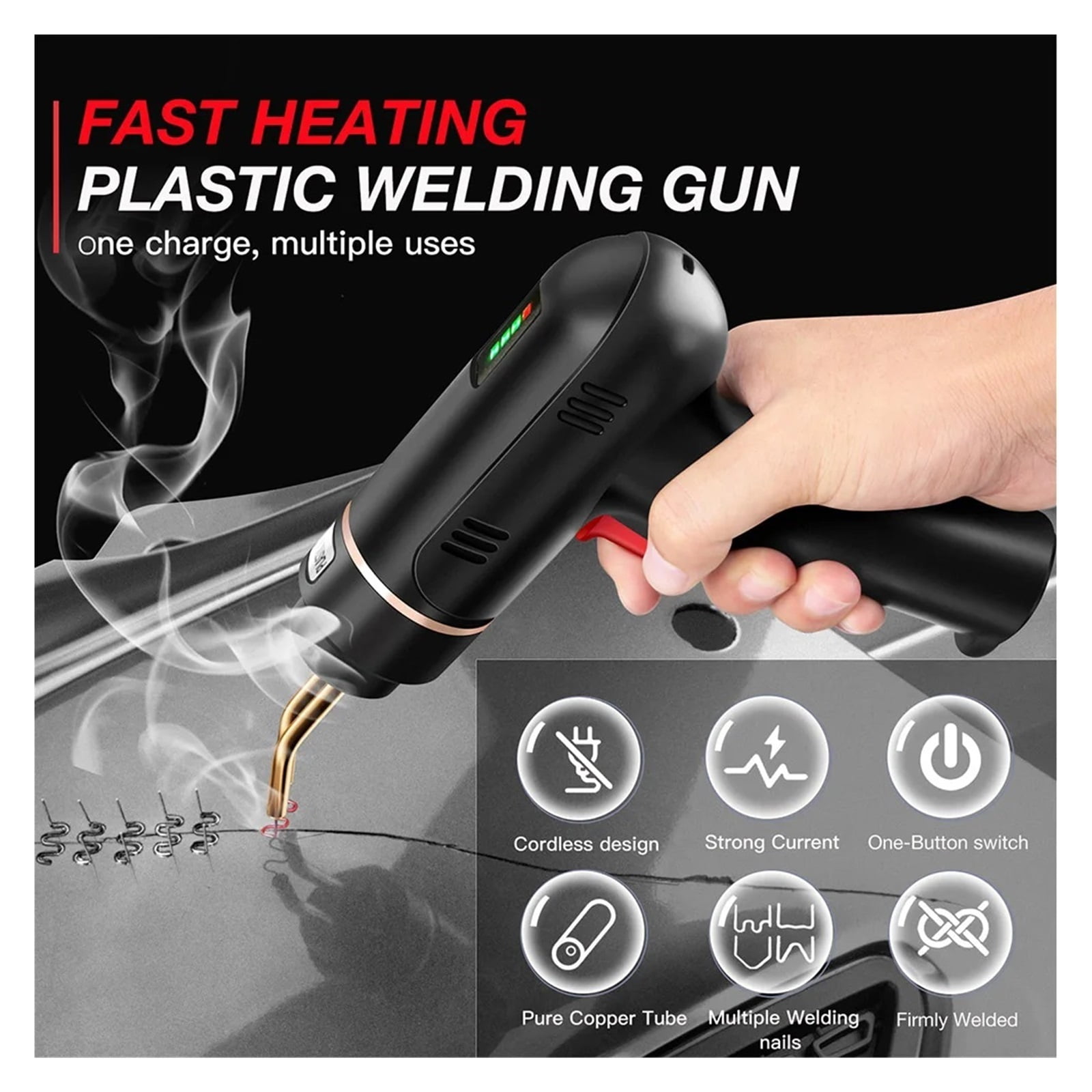 Stapler Rechargeable Plastic Welding Machine Bumper Repair Kit Soldering Iron for Plastic Repair Car