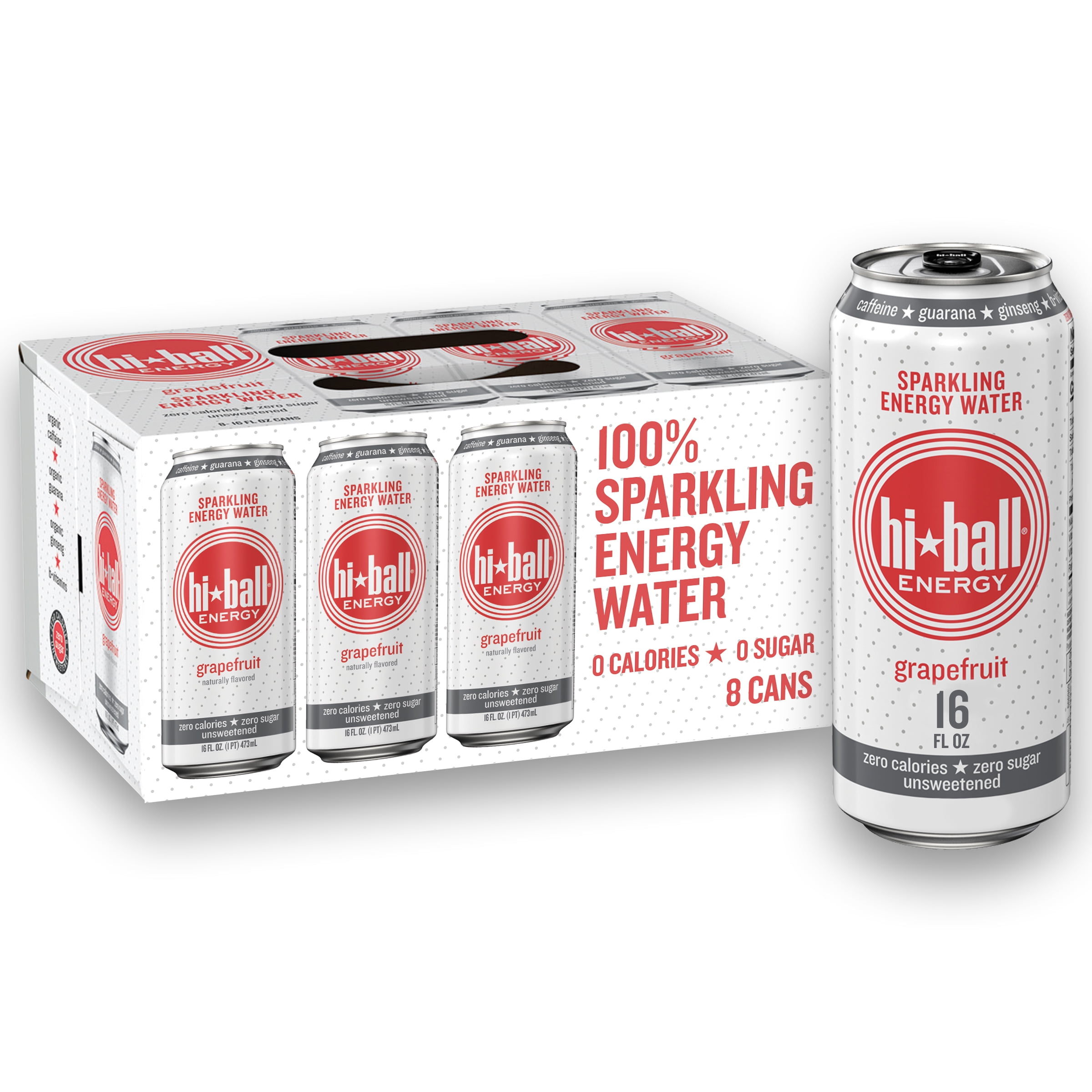 Hiball Energy Grapefruit Sparkling Energy Water, Zero Sugar and Zero