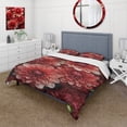 thumbnail image 1 of Designart "Red Crimson Chrysanthemum Beauty" Chrysanthemums Bedding Covert Set - Floral Red Traditional Bed Set With 2 Shams, 1 of 6
