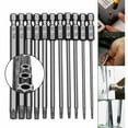 thumbnail image 2 of Ensemble de 11 Embouts de Sécurité Torx Star Hex à Longue Portée, Visseuse Antichoc avec Trou, 2 of 5
