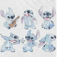 thumbnail image 2 of Men's Lilo & Stitch Watercolor Poses of Stitch  Graphic Tee White Small, 2 of 5