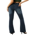 thumbnail image 2 of Jeans pour Femmes Rétro Taille Basse Ajustés Évasés en Denim, 2 of 6