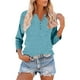 thumbnail image 5 of Talla grande Tops de tallas grandes,Camiseta raglán con cuello en V para mujer, manga 3/4, blusa informal de cuello redondo para estar en casa, sopatenor, 5 of 9