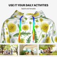 thumbnail image 4 of Uemuo Yellow Dandelions Pattern Women's Hoodie with Eye-catching Drawstrings- Casual Pullover Hoodie with Kangaroo Pocket, Stylish Hooded Sweatshirt-Medium, 4 of 7