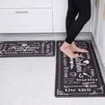 thumbnail image 4 of Waterproof Kitchen Floor Rug Mat, Cushioned Anti-Fatigue Kitchen Rug, Dark Brown Kitchen Rug Mat for Kitchen Office Laundry, Kitchen Mat Sets of 2, Motto Design 17 x 47 + 17 x 30 Inch, 4 of 6
