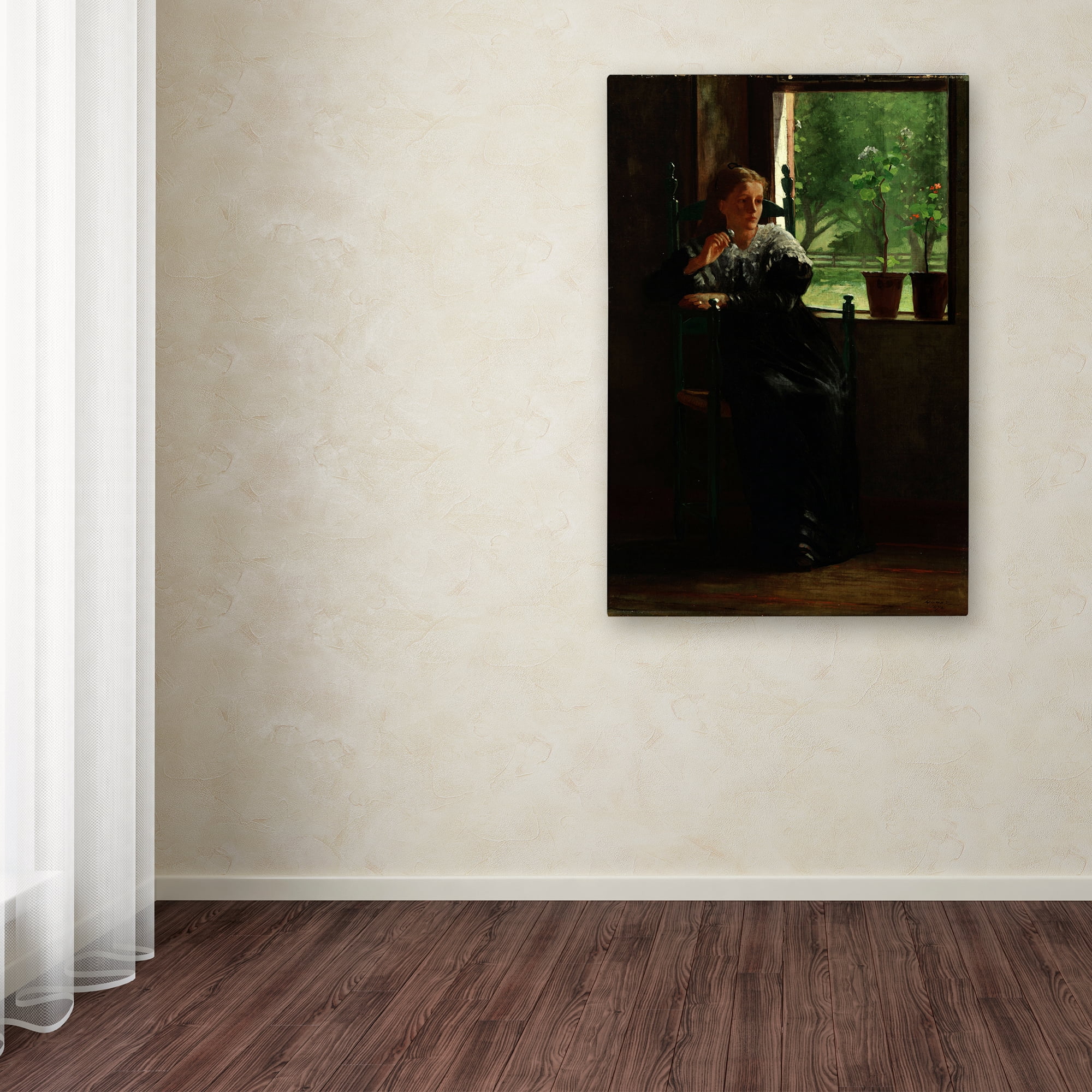 Trademark Fine Art 'At The Window' Canvas Art by Homer