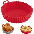 thumbnail image 2 of Freidoras de aire de repuesto redondas, bandeja para horno, cesta para pollo frito, estera, freidora de aire, olla de silicona, sartén para parrilla, accesorios de cocina, 2 of 5