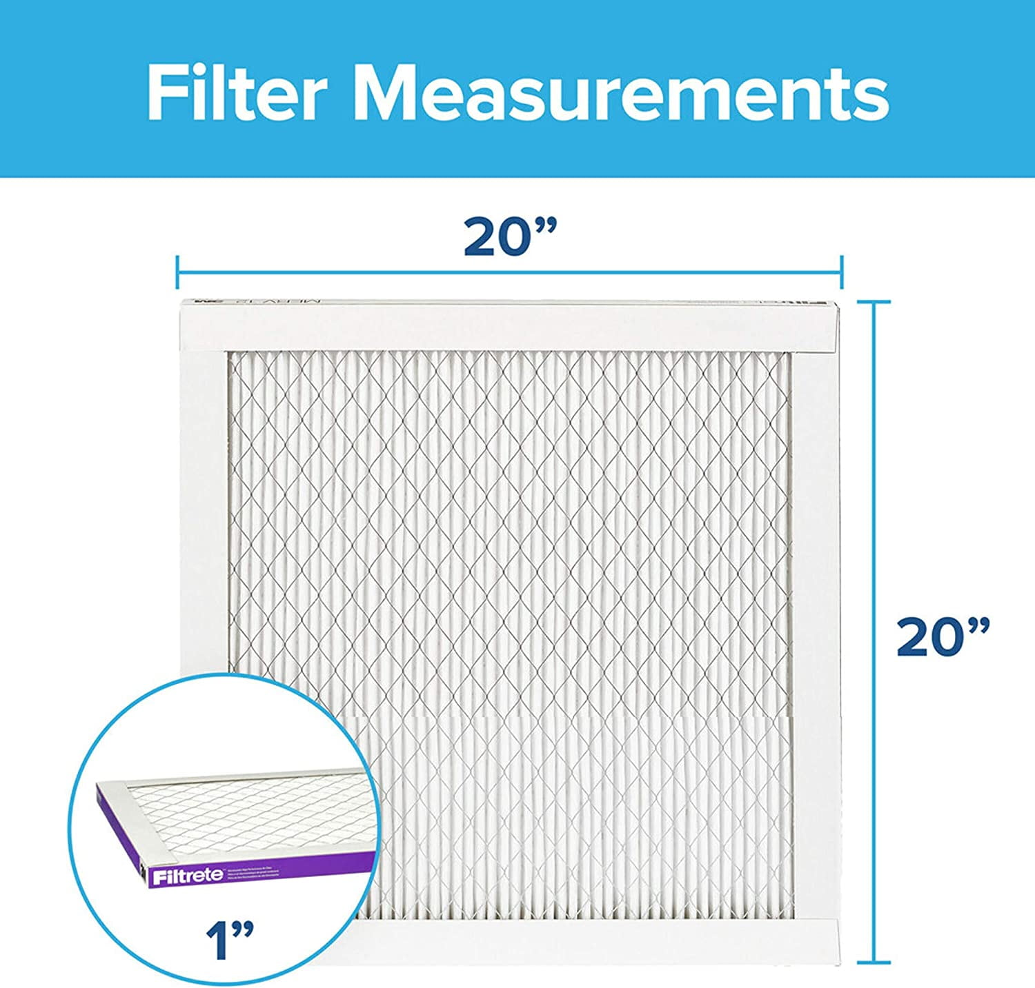 Filtrete 20x20x1 Air Filter MPR 1500 MERV 12, Healthy Living Ultra Allergen, 2-Pack (exact dimensions 19.69x19.69x0.78)