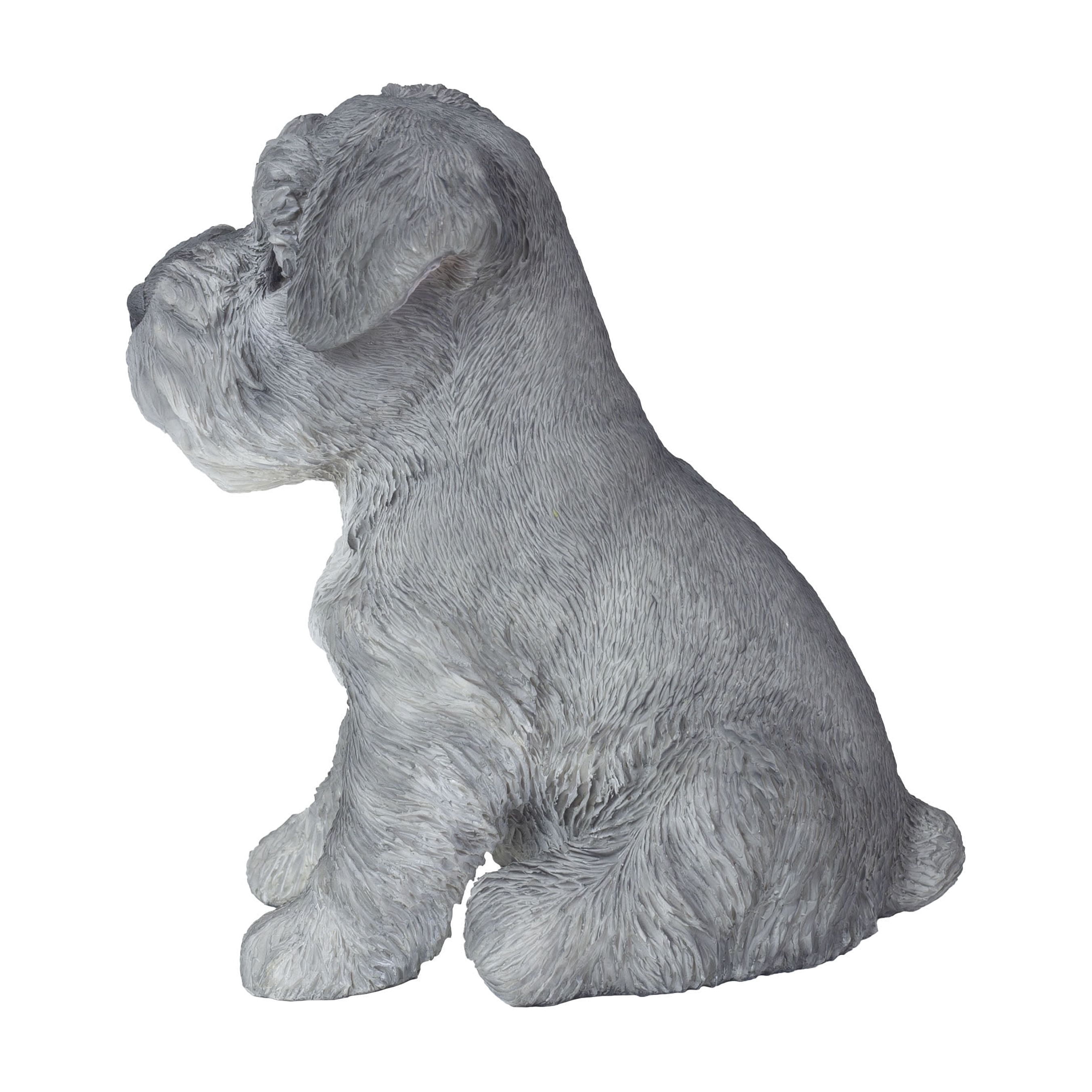 SOREAL Grey Baby Schnauzer | Handpainted Decorative Puppy Statue for Home & Garden Decor | Premium Polyresin Dog Statue | Gift for Dog Lovers | Weather-Resistant Indoor/Outdoor Decor