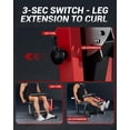 thumbnail image 4 of JoanKaren 4-in-1 Leg Extension and Curl Machine,700lbs Adjustable Leg Curl with Plate Loaded,Leg Extender Press Workout Equipment for Home Gym,Black&Red, 4 of 8
