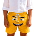 thumbnail image 2 of ITSAME Boys Swim Trunks, Elastic Waist Loose Fit Cute Expression Print Summer Fashion Quick-Dry Beach Shorts Orange 7T, 2 of 6