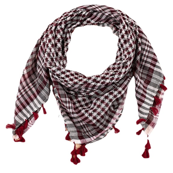 lixuesong Muslims Arab Scarf Shemagh Head Scarf Ethnic Arabian DubaiSaudi Neckwrap Breathable Desert Headwrap Keffiyeh Hijab Scarf