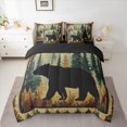 thumbnail image 2 of Castle Fairy Safari Bear Bedding Comforter Set 7 Pieces for Boys Girls,Jungle Animal Full Bedding Set Lightweight,Retro Vintage Aesthetic Fitted Sheet Flat Sheet,Super Cozy Room Decor,Reversible, 2 of 8