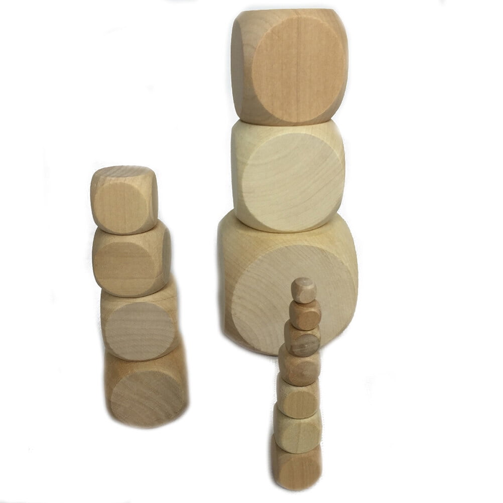 MRLESS 50 Pieces 6-Sided Unfinished Wooden Dice Cubes for Crafts, Painting, Educational Games and Projects