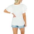 thumbnail image 2 of Women's Gameday Couture White Cleveland Browns Valkyrie Ruffle Sleeve Lightweight Top, 2 of 2