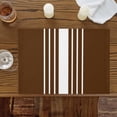 thumbnail image 2 of Brown White Stripe Placemats for Dinning Table Set of 4, Modern Rustic Vertical Striped Burlap Kitchen Place Mats Waterproof Cloth Table Mats, Indoor Outdoor Placemats Easy Clean Dinner Decor, 2 of 8