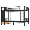 thumbnail image 7 of Bellemave Full Over Full Bunk Bed with Hall Tree, Metal Bunk Bed Frame with Storage Drawers and Shelves, Full Size Bunk Beds with Pegboard and Coat Rack for Teen Adults,Black, 7 of 7