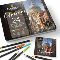 Castle Art Supplies Urban Themed 24 Colored Pencil Set in Tin Box